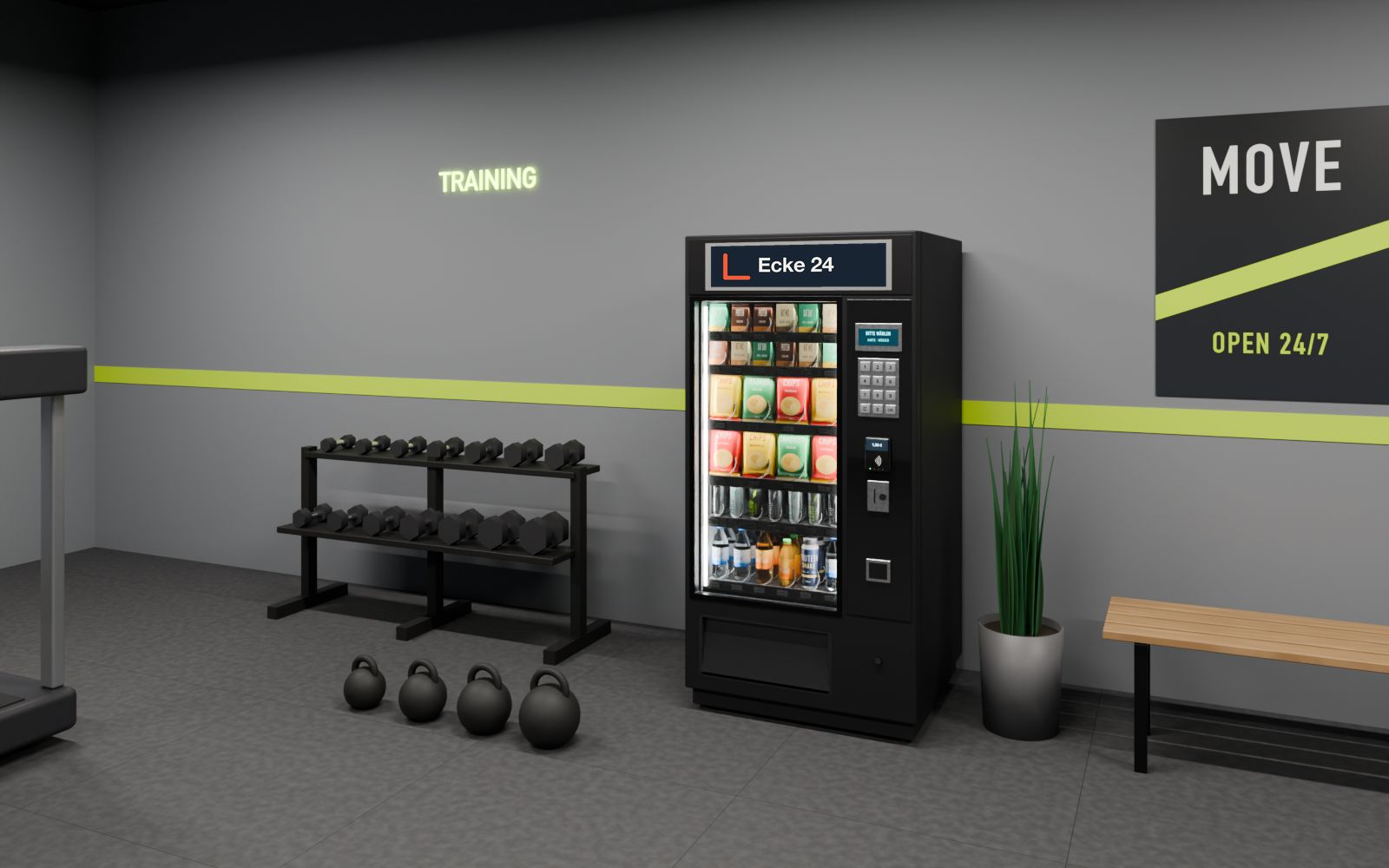Klassischer Automat in einem Fitnessstudio